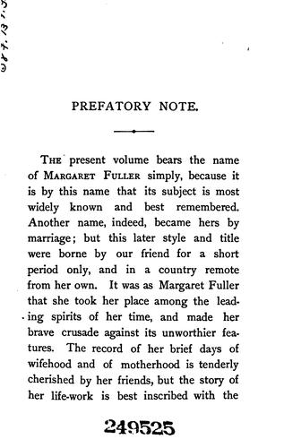 Margaret Fuller (Marchesa Ossoli)