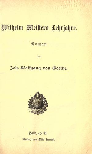 Wilhelm Meisters Lehrjahre