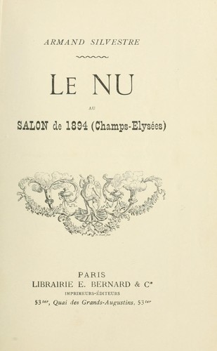 Le Nu au salon by Armand Silvestre cover