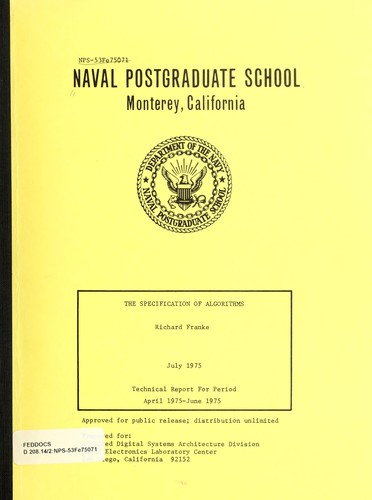 The specification of algorithms