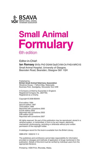 Small animal formulary