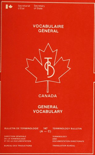 Vocabulaire général, Canada =
