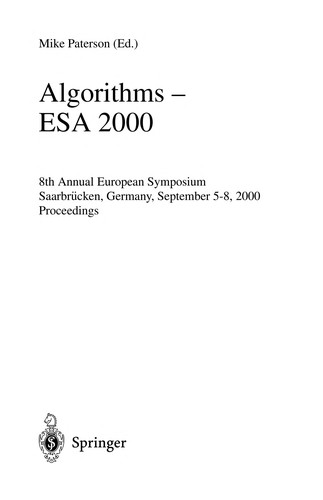 Algorithms - ESA 2000