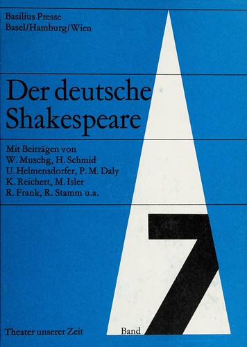 Der Deutsche Shakespeare by Walter Muschg cover