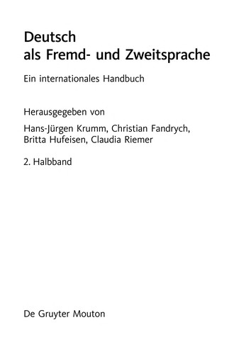 Deutsch als Fremd- und Zweitsprache by Hans-Jürgen Krumm cover