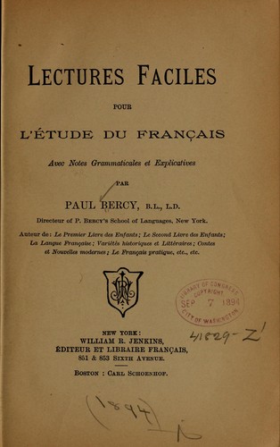 Lectures failes pour l'étude du français by Paul Bercy cover