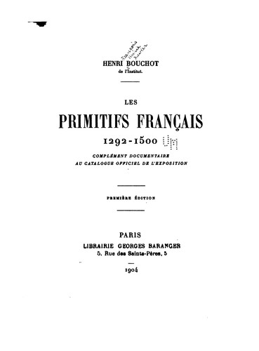 Les Primitifs français, 1292-1500 by Henri Bouchot cover