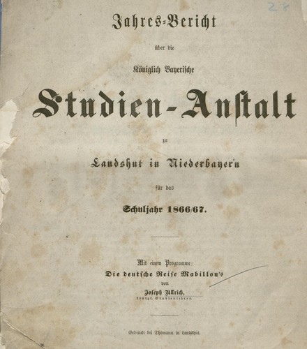 Die deutsche Reise Mabillon's by Joseph Ullrich cover