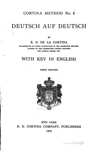 Deutsch auf deutsch by Cortina, Raphael Diez de la cover