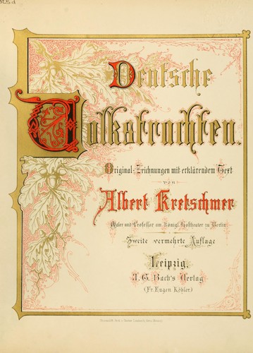 Deutsche Volkstrachten by Albert Kretschmer cover