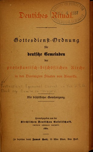Deutsches ritual by Episcopal Church cover