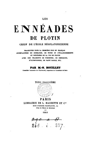 Les Ennéades de Plotin by Plotinus cover