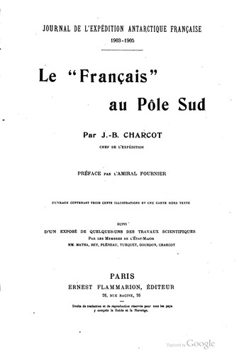 Journal de l'expédition antarctique française, 1903-1905 by Jean-Baptiste August Étienne Charcot cover