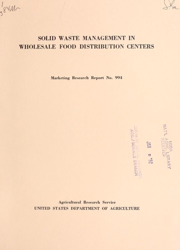 Solid waste management in wholesale food distribution centers