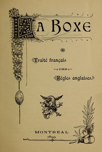 La boxe, traite francais des regles anglaises by  cover
