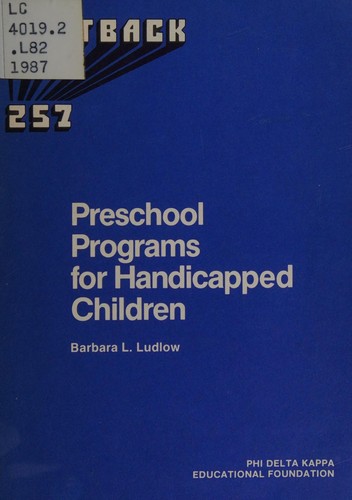 Preschool programs for handicapped children