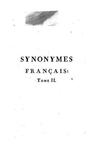 Synonymes français by Pierre-Joseph-André Roubaud cover