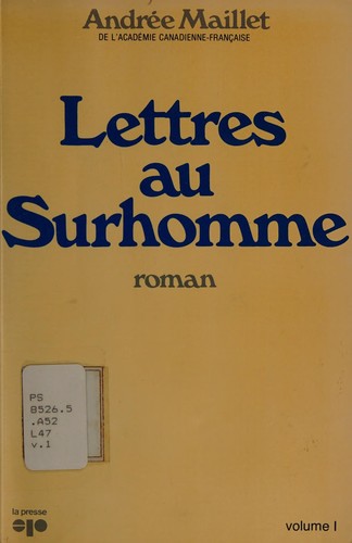 Lettres au Surhomme by Andrée Maillet cover