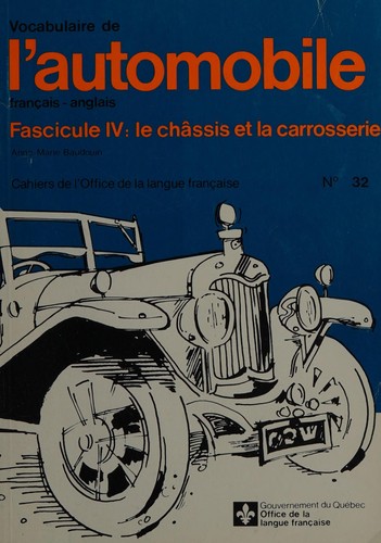 Vocabulaire de l'automobile (français-anglais) by Anne-Marie Baudouin cover