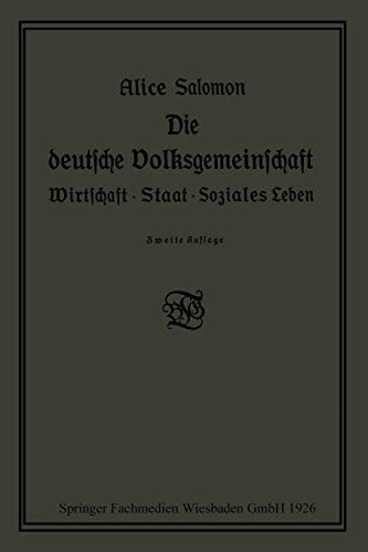 Die deutsche Volksgemeinschaft by Alice Salomon cover