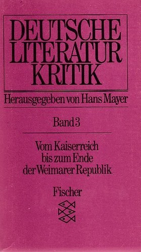 Deutsche Literaturkritik by Hans Mayer cover