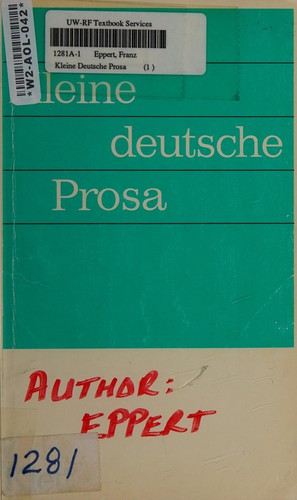 Kleine deutsche prosa by Franz Eppert cover