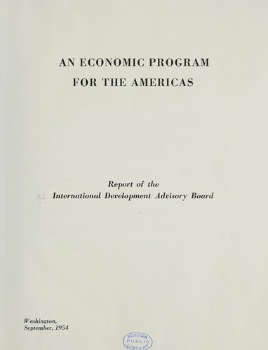 An economic program for the Americas