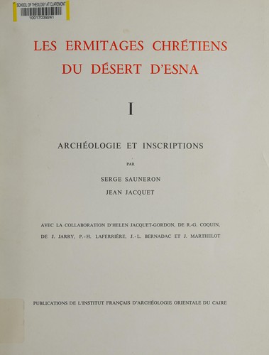 Les ermitages chrétiens du désert d'Esna by Serge Sauneron cover