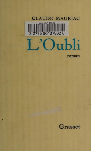 L' oubli by Claude Mauriac cover