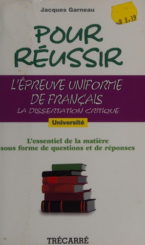 L'épreuve uniforme de français by Jacques Garneau cover