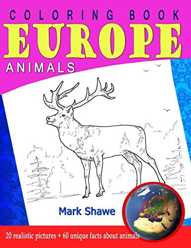 Coloring Book Animals of Europe by Mark Shawe cover