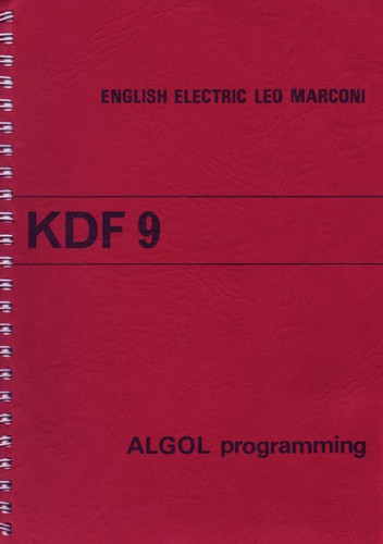 KDF 9 Algol programming