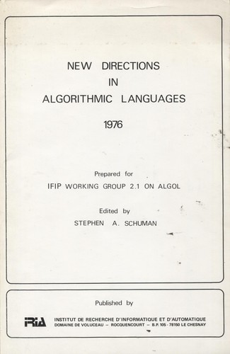 New directions in algorithmic languages 1976