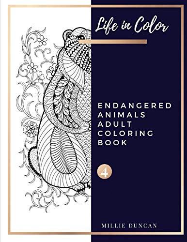 ENDANGERED ANIMALS ADULT COLORING BOOK