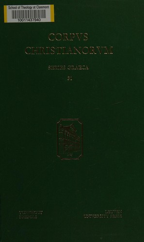 Refutationes Duo Operis Gregorii Palamae Cui Titulus Dialogus Inter Orthodoxum Et (Corpus Christianorum) (Greek Edition)
