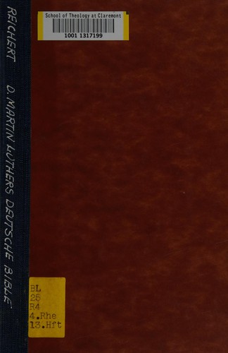 D. Martin Luthers Deutsche Bibel by O. Reichert cover