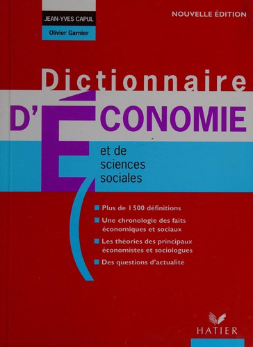 Dictionnaire d'économie et de sciences sociales by Jean-Yves Capul cover