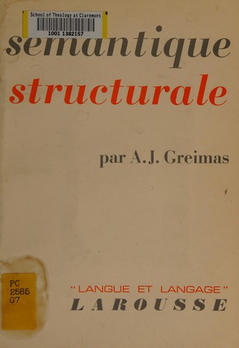 Sémantique structurale by Algirdas Julien Greimas cover