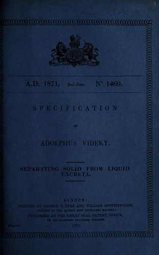 Specification of Adolphus Videky