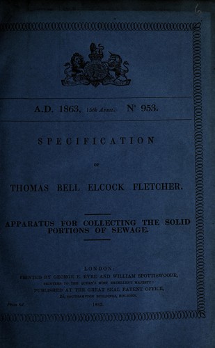 Specification of Thomas Bell Elcock Fletcher