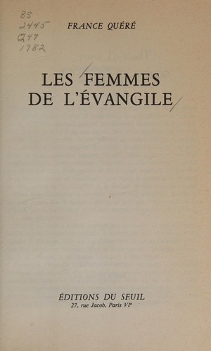 Les femmes de l'Evangile by France Quéré cover