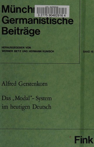 Das Modal-System im heutigen Deutsch by Alfred Gerstenkorn cover