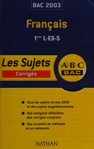 Français, 1res L, ES, S by Eliane Itti cover