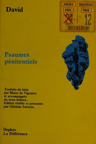Psaumes pénitentiels by Blaise de Vigenère, Ghislain Sartoris cover