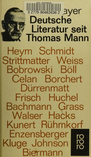 Deutsche Literatur seit Thomas Mann by Hans Mayer cover