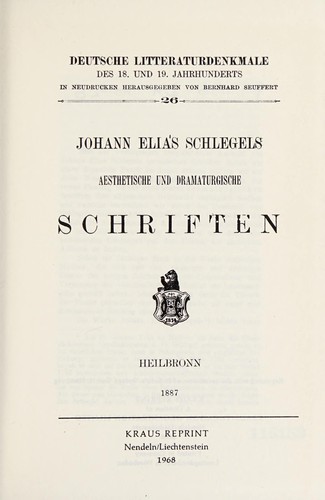Deutsche Litteraturdenkmale des 18. und 19. Jahrhunderts by Bernhard Seuffert cover