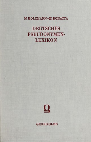 Deutsches Pseudonymen-Lexikon by Michael Holzmann cover