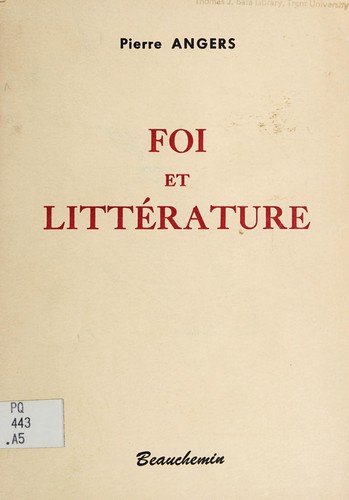 Foi et littérature by Pierre Angers cover