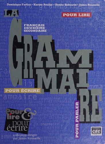 La grammaire by Dominique Fortier cover