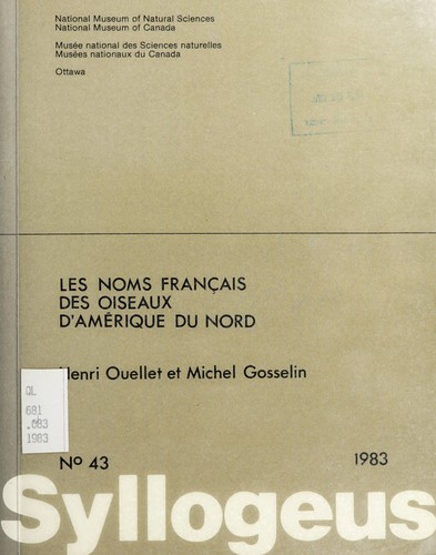 Les noms français des oiseaux d'Amérique du Nord by Henri Ouellet cover
